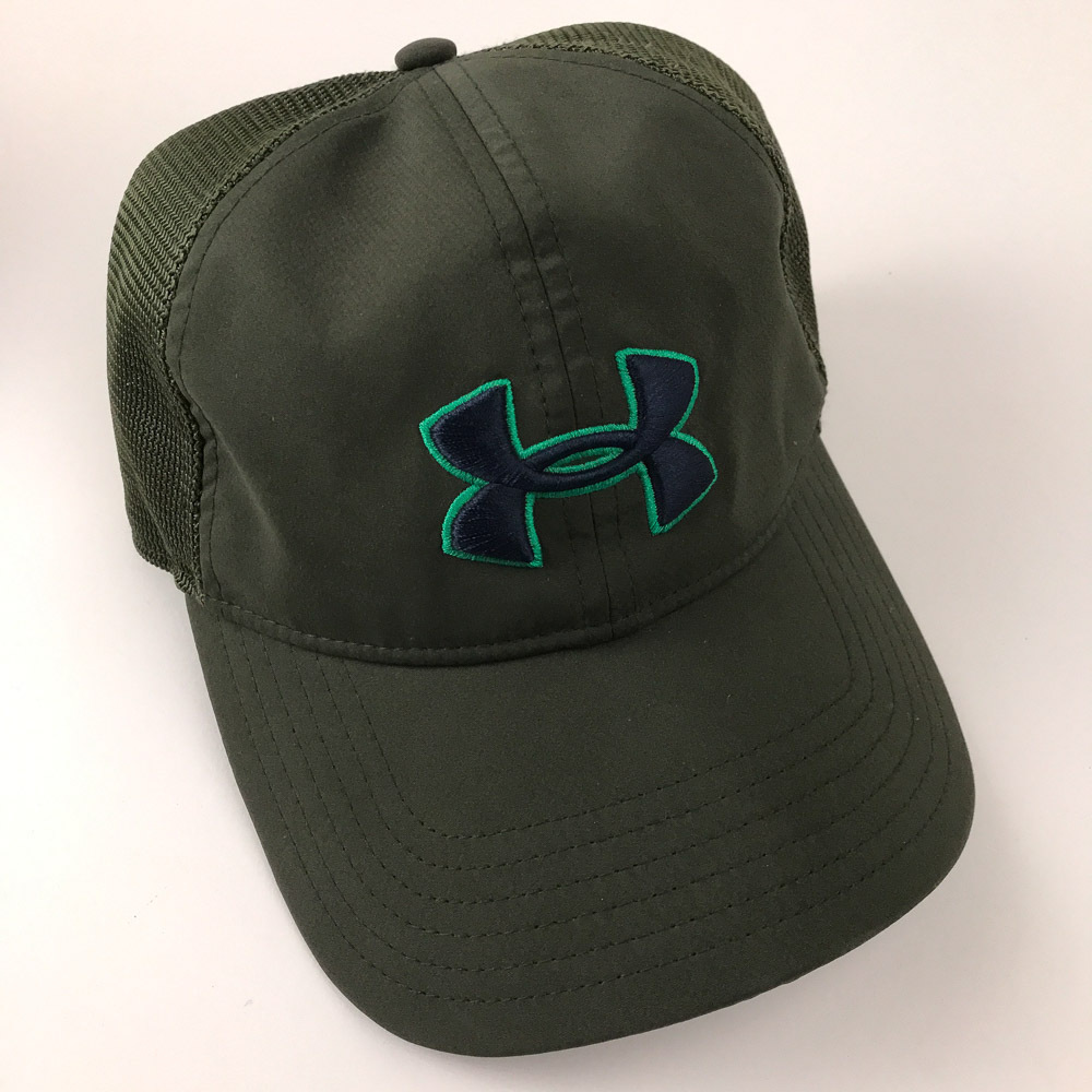 Under Armour Dark Green Snapback Hat Mesh and Light Weight Blue Teal Logo